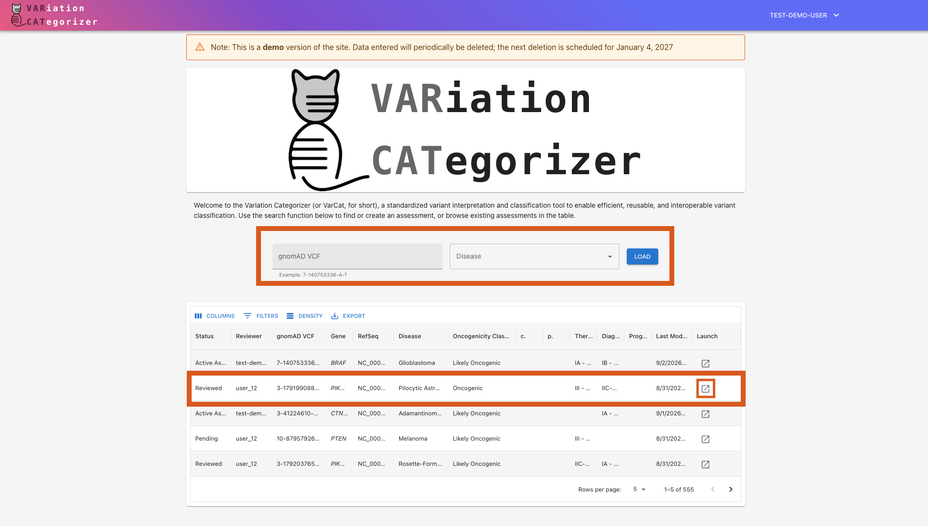 Landing page